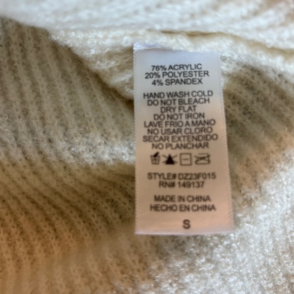 Double Zero Womens White Sleeveless Turtleneck Top Sweater - Picture 5 of 6